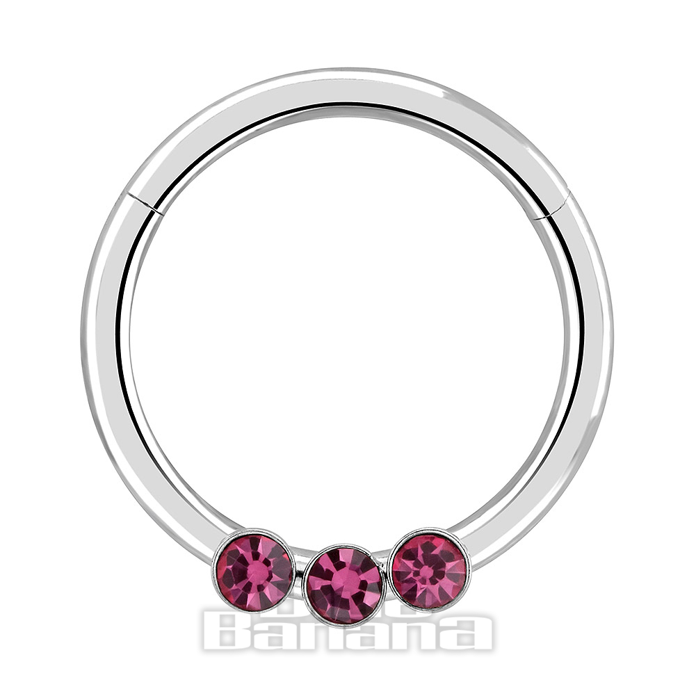 Hinged Segment Ring Jewellery with Aqua Blue Stones Blue Banana