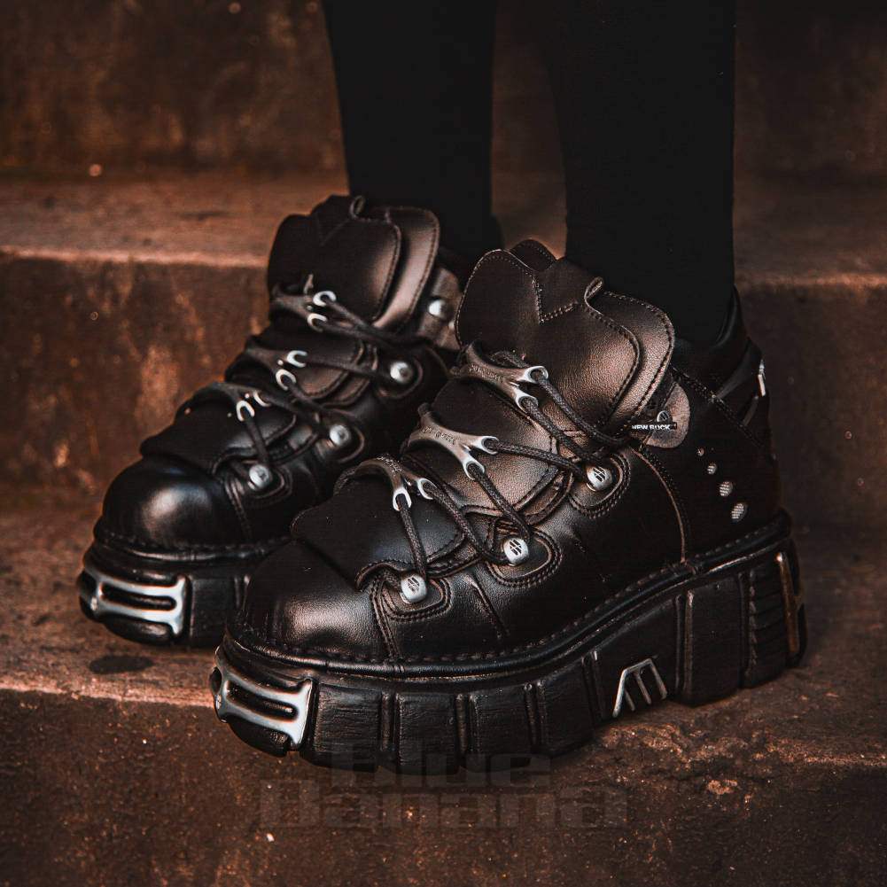 New Rock M.106 S1 Core Black Shoes Gothic Tower Boots