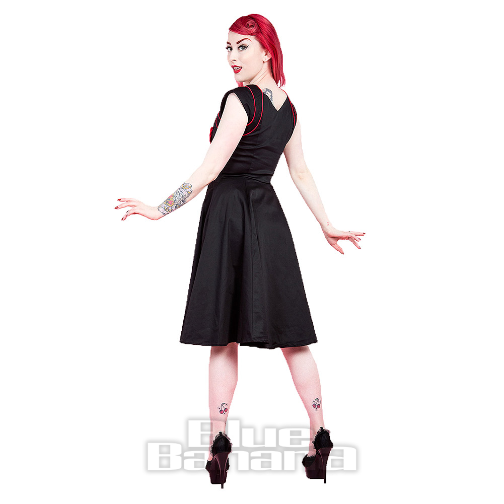 H&R London Bow Dress (Black/Red) | Blue Banana