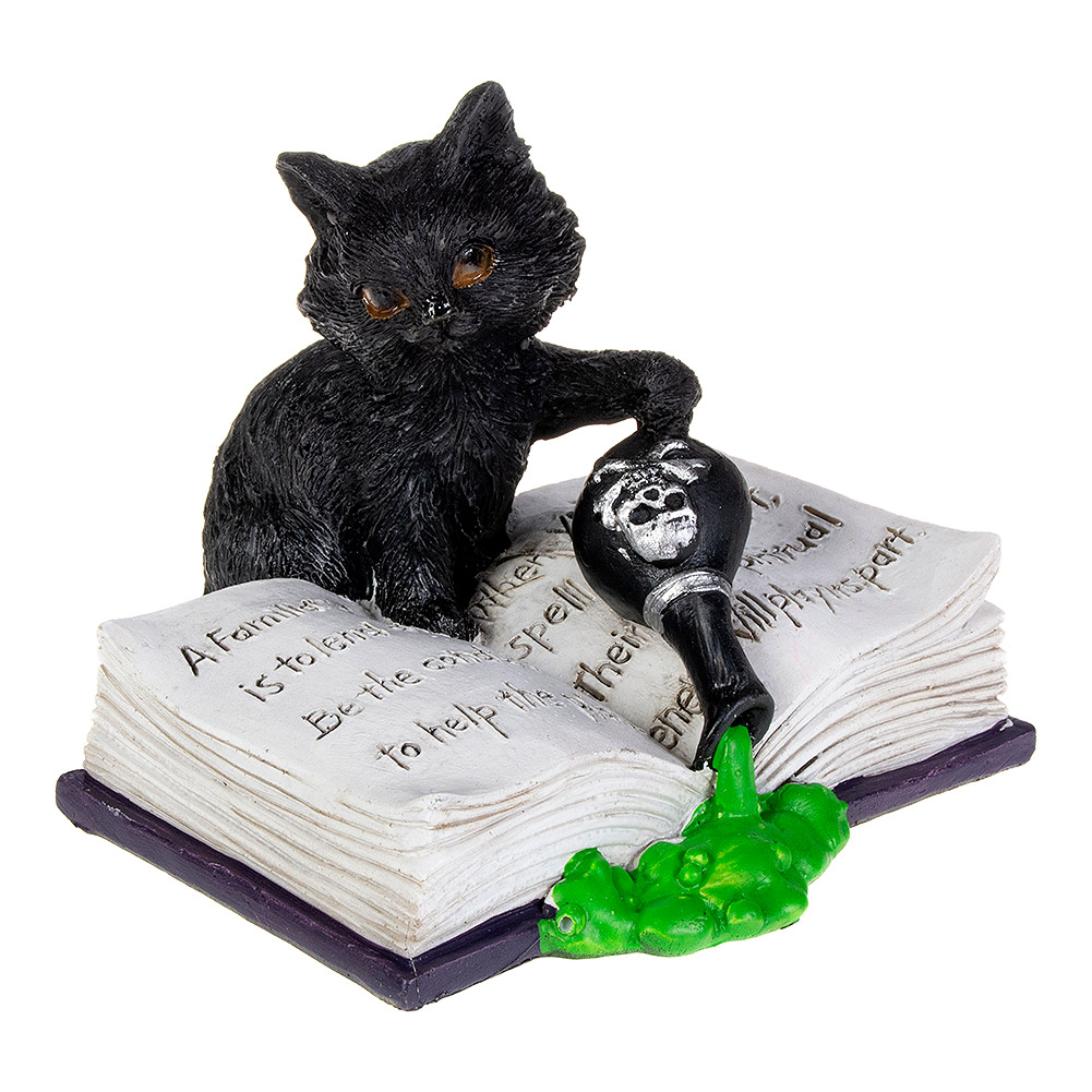 Figurine Chat Steampunk « Feline Invention » – Argenté, 14,5 Cm – En Résine Peinte à La Main