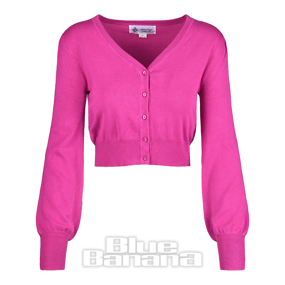 Bleeding Heart Soft Knit Cardigan (Fuschia Pink) Blue Banana