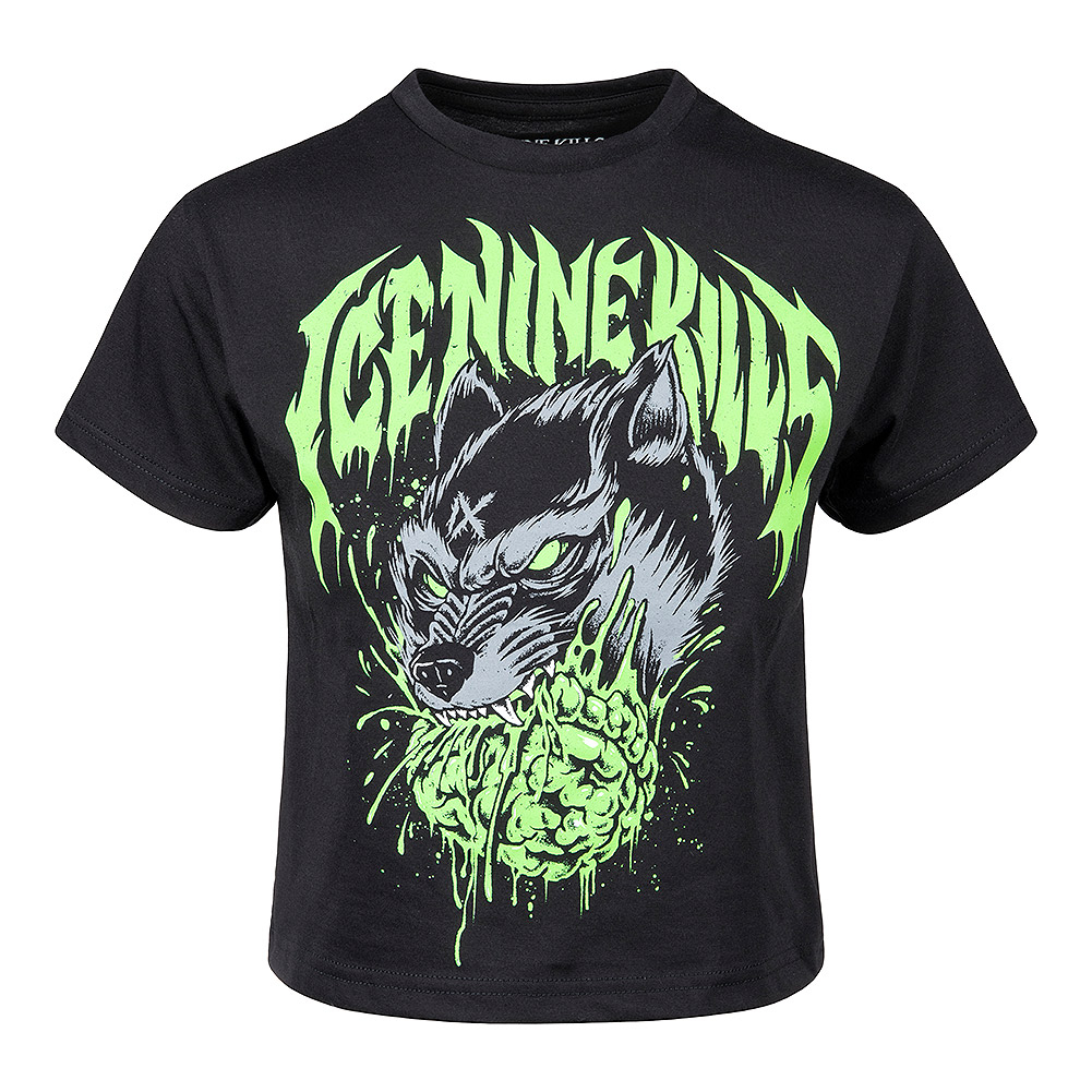 Official Ice Nine Kills Wolf Crop Top (Black) | Band Merchandise
