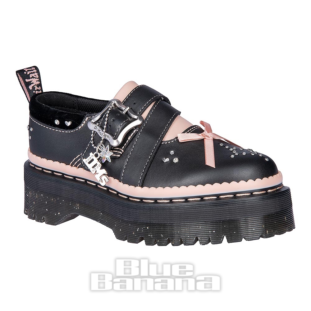 Dr Martens Kemsley Platform Shoes (Black/Pink) | Dr Martens