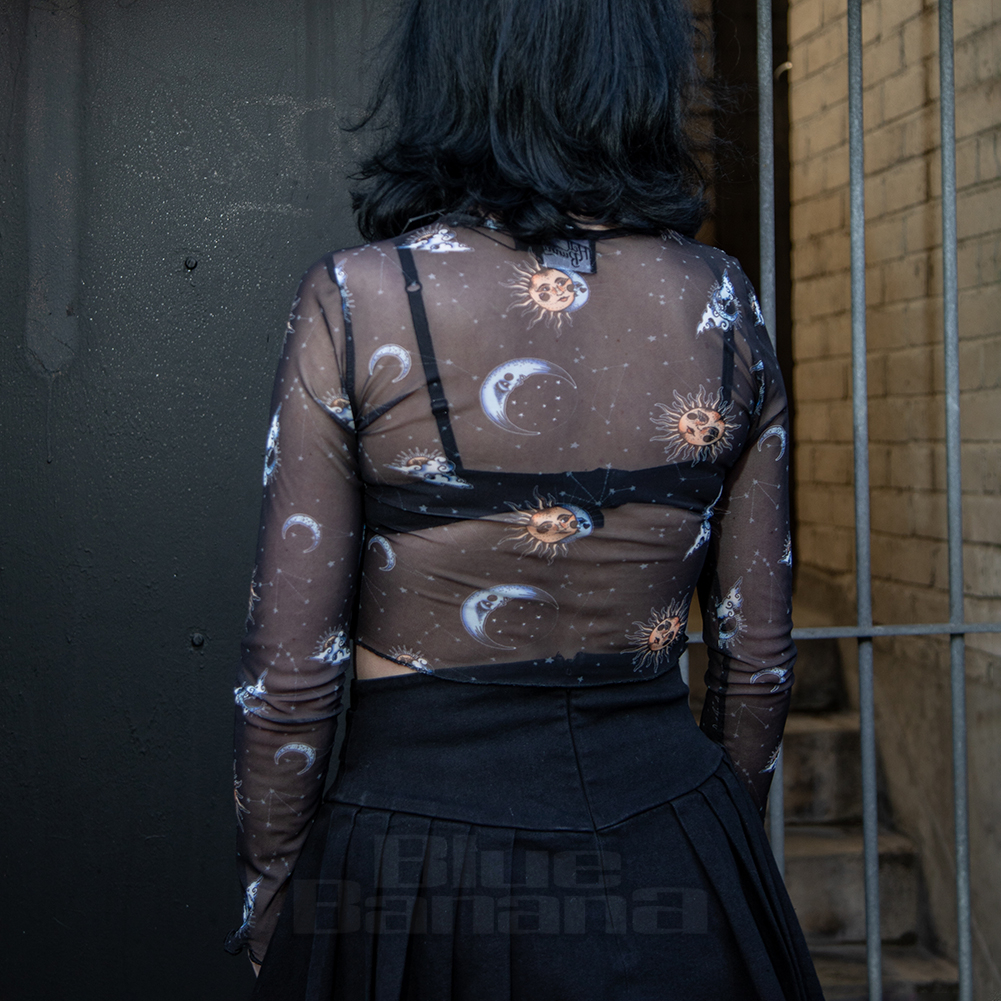Hell Bunny Solaris Mesh Top | Constellation Mesh Top