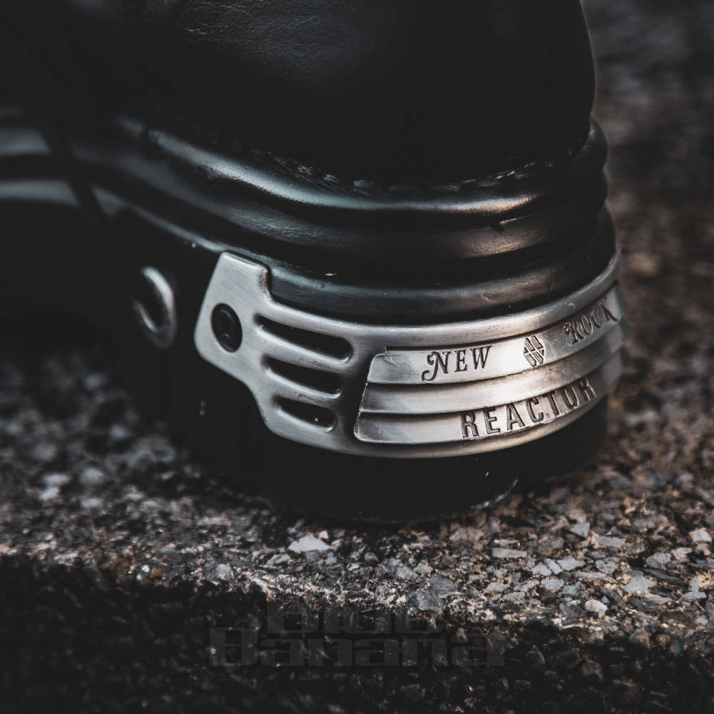 NEW ROCK MENS Black Leather Skull Flame Reactor Boots M.727-S1 Size EU