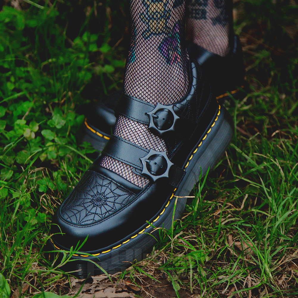 Dr Martens Buzz Mary Jane Wednesday Shoes (Black) | Blue Banana