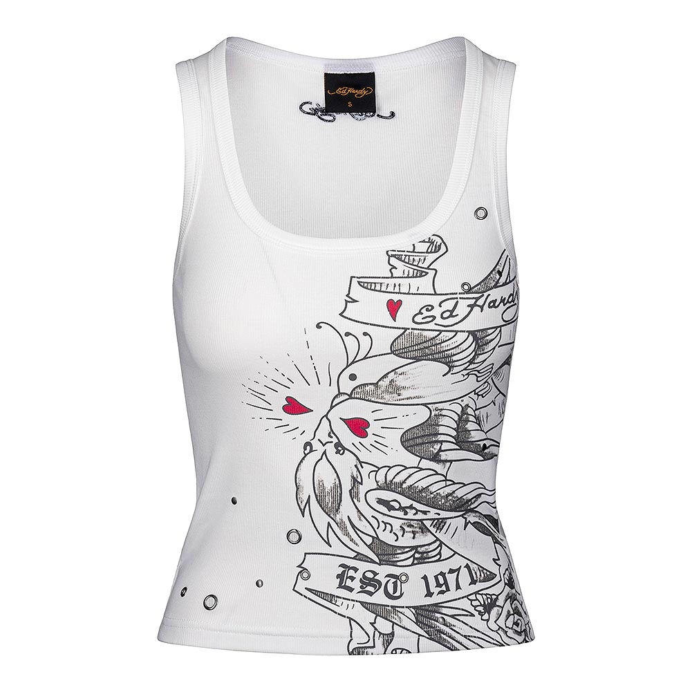 Ed Hardy Love Birds Vest (White) | Alt Vest Tops