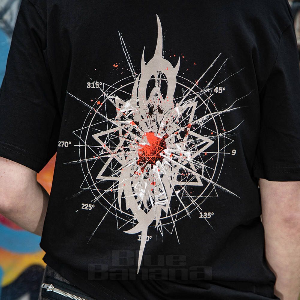 Rock Off Slipknot T-Shirt Ufficiale Unisex – Maglia Nera Con Logo Maggot – Taglia L – Abbigliamento Rock Autentico