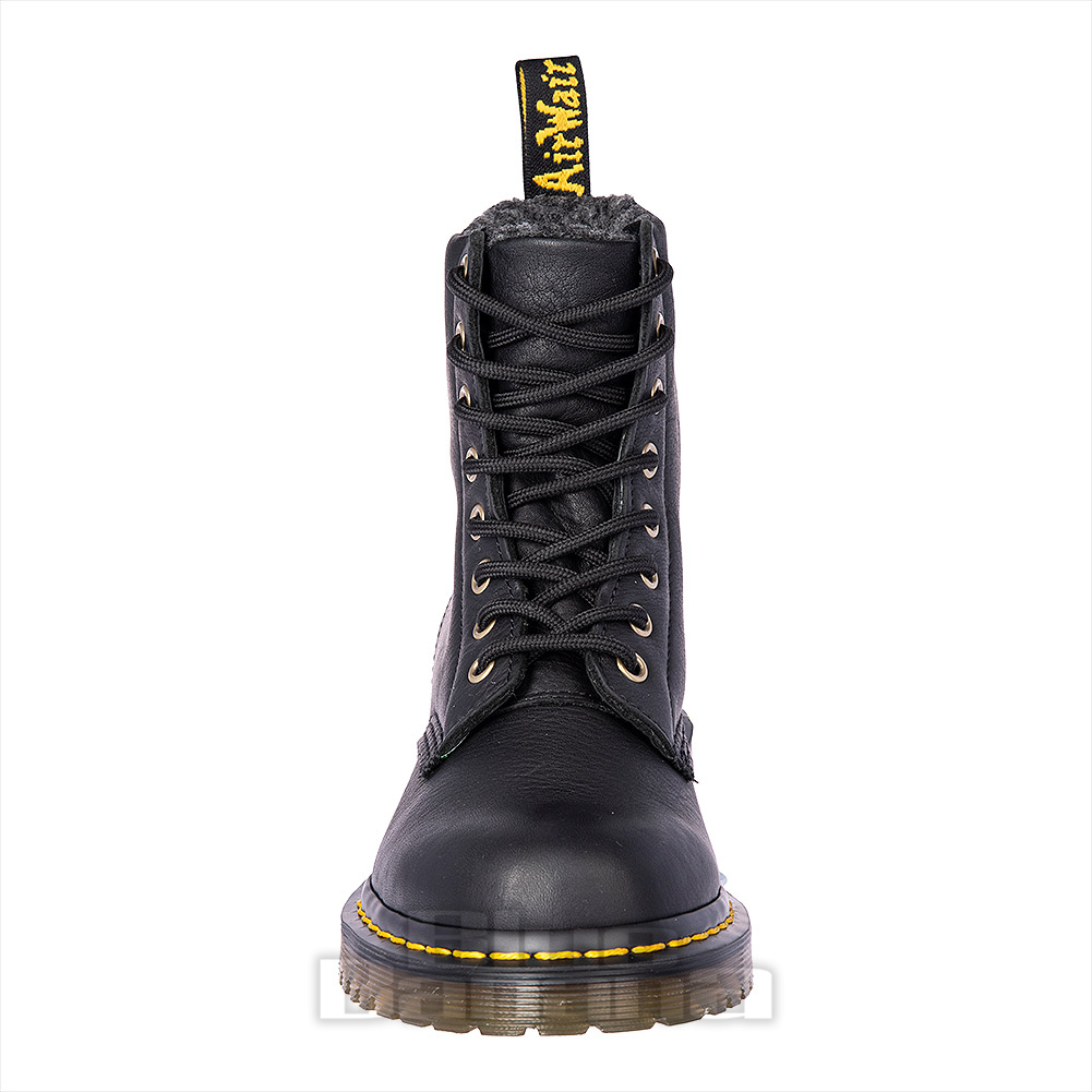 Dr Martens Pascal Collar Faux Fur Boots | Leather Doc Martens Boots