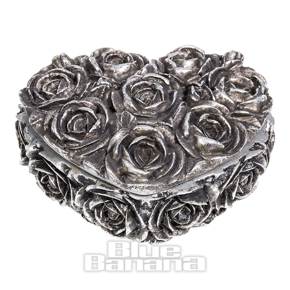 Alchemy Gothic Silver Rose Heart Box Gifts