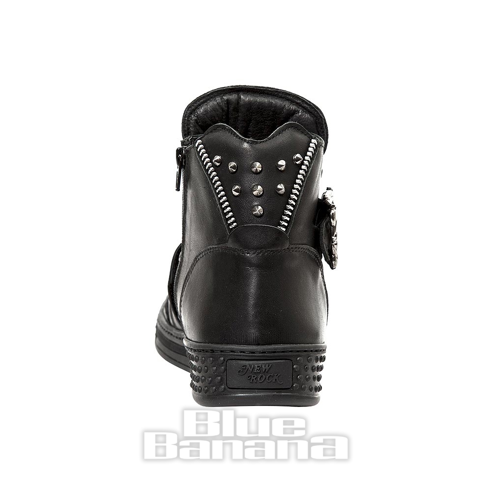 New Rock M.PS049-S1 Pisa Skull Ankle Boots | UK Supplier