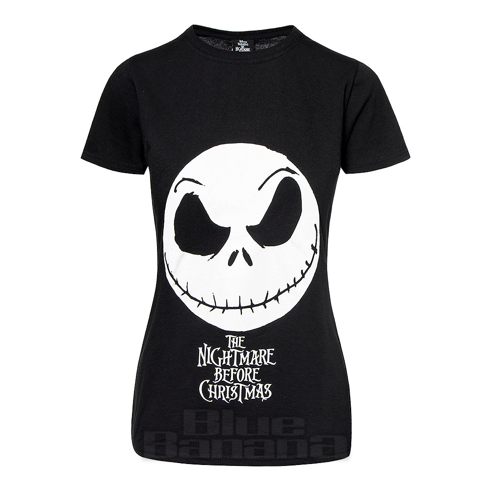 Maglietta The Nightmare Before Christmas Donna – Skinny Fit Con Tasca E Teschio Jack