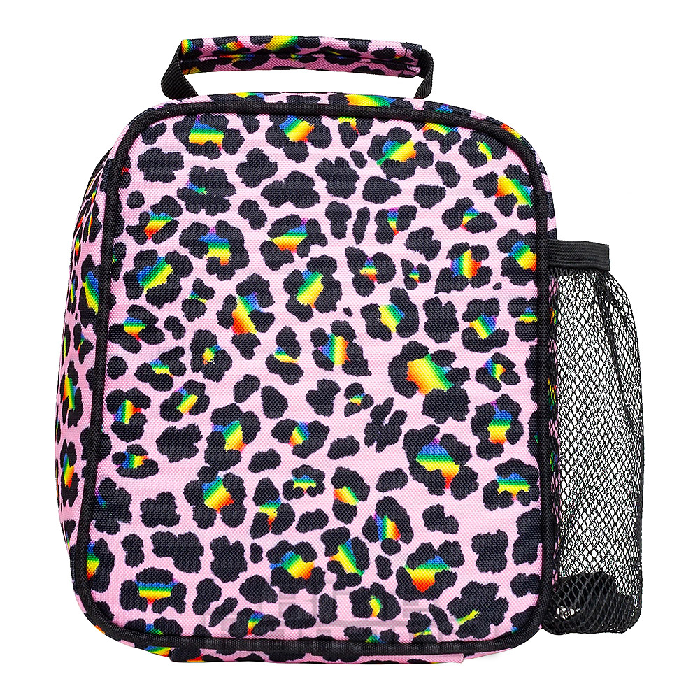 Hype Rainbow Leopard Lunch Box Pink Rainbow School Bag