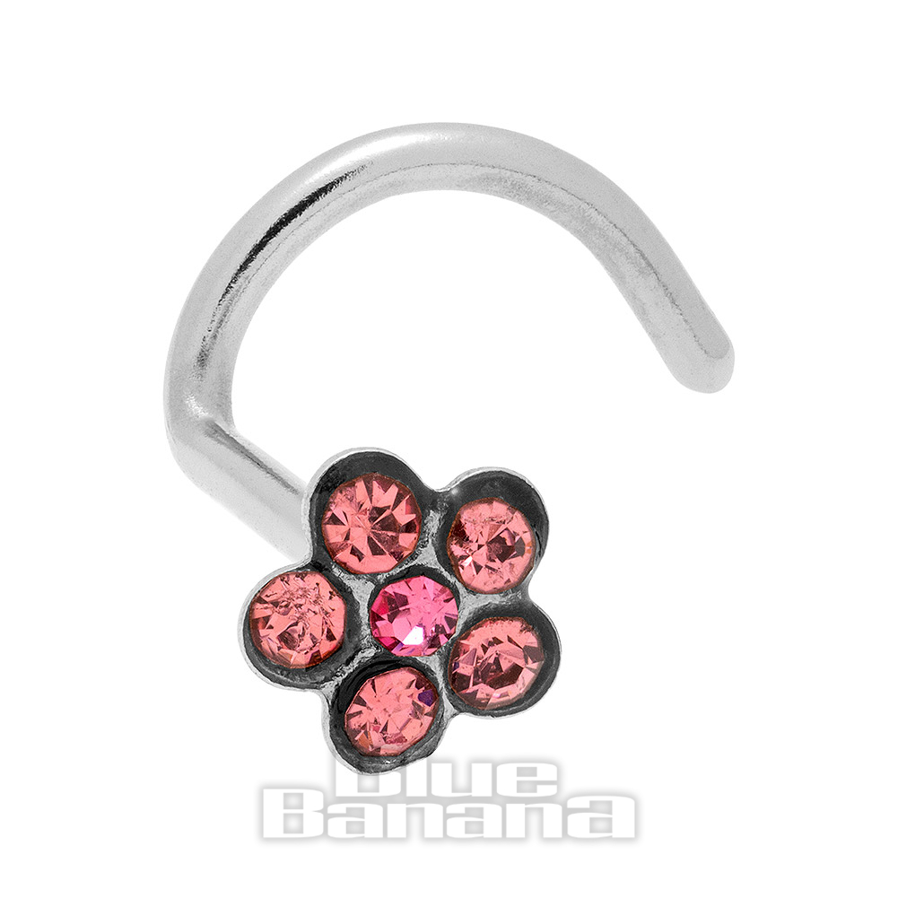 はに Nose Studs 5PCS 20G Stainless Steel Nose Rings CZ Body Ear
