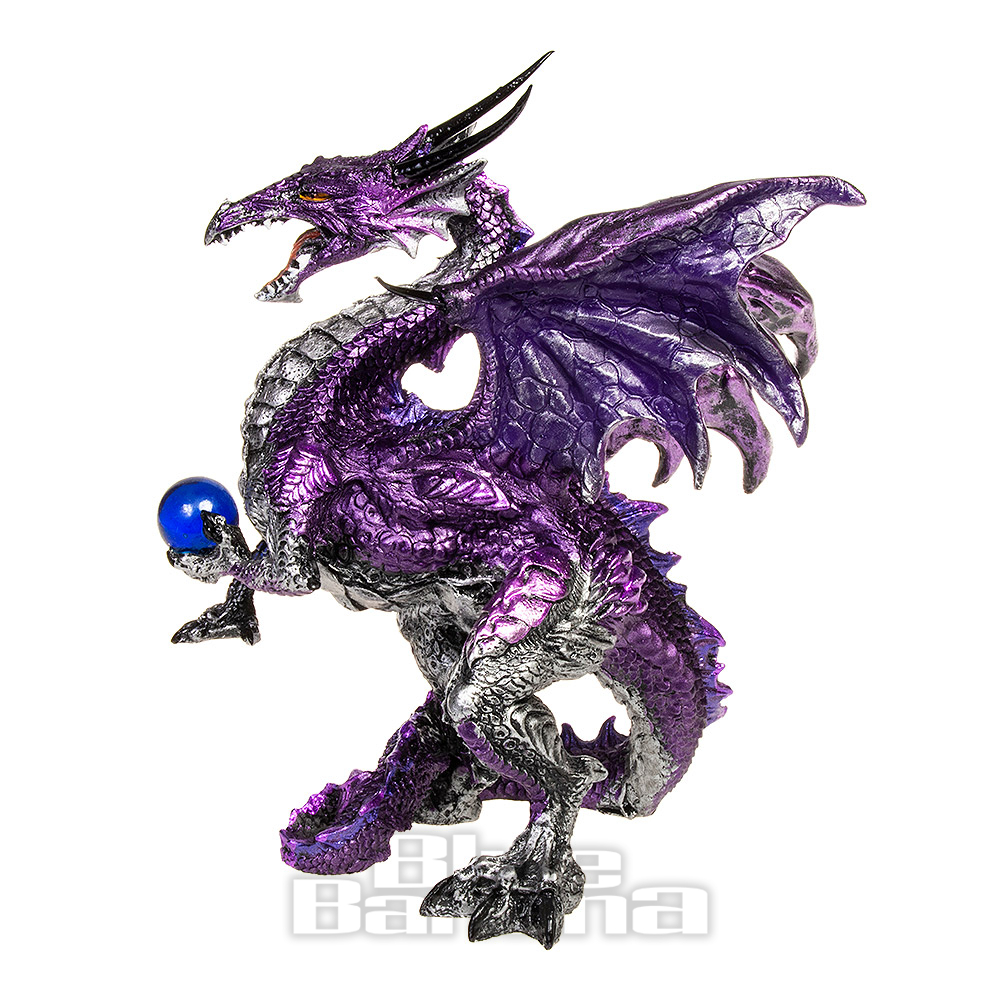 Nemesis Now Crescent Moon Dragon Figur - Metallic Purple Fantasy Drachen Statue