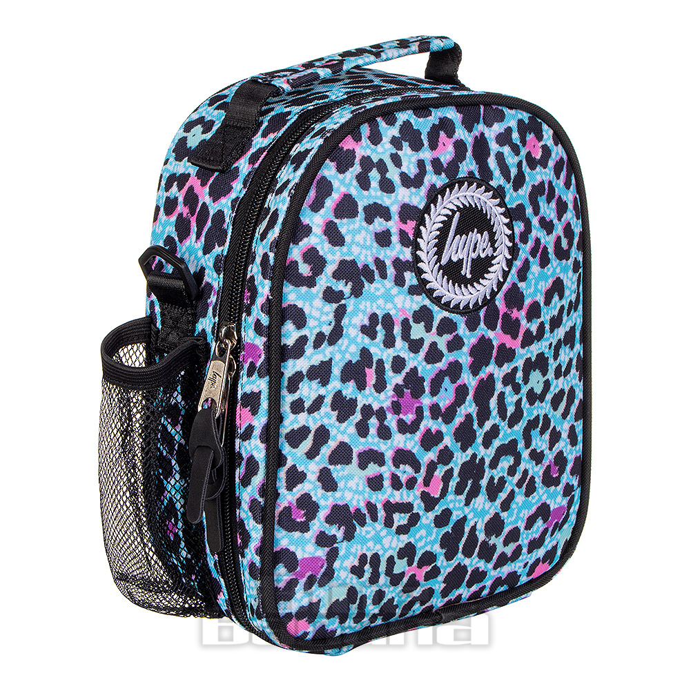 Hype Ice Leopard Crest Blue Maxi Lunch Box School Lunch Bag
