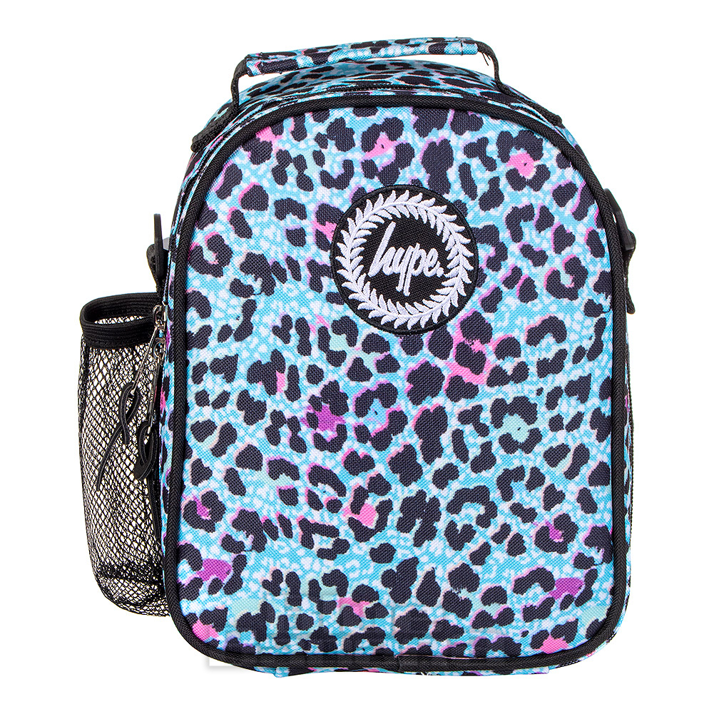 Hype Ice Leopard Crest Blue Maxi Lunch Box School Lunch Bag