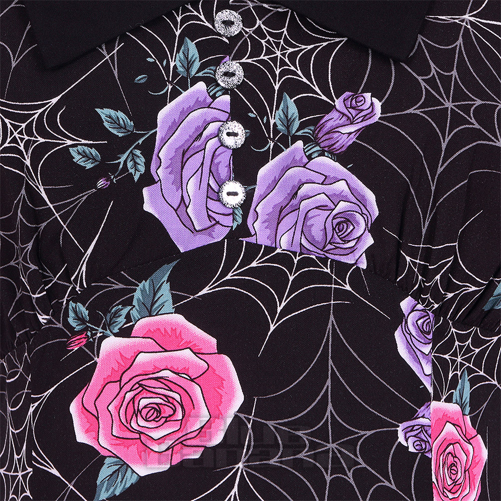 Hell Bunny Eloise Cobweb Black Mini Dress | Gothic Alternative Dresses