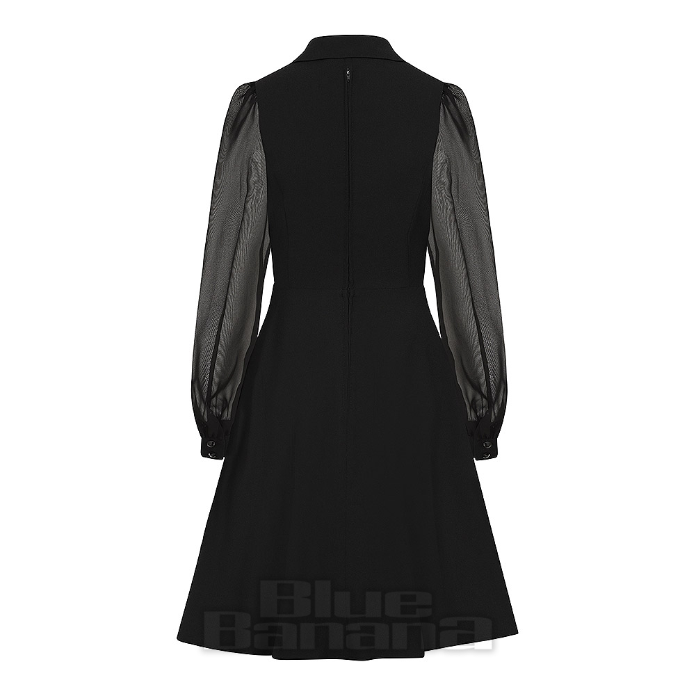 HELL BUNNY GRACIE MIDI BLACK DRESS