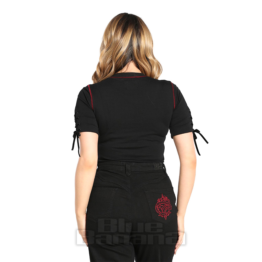 Hell Bunny Tallulah Top (Black) | Gothic Tops | Blue Banana UK