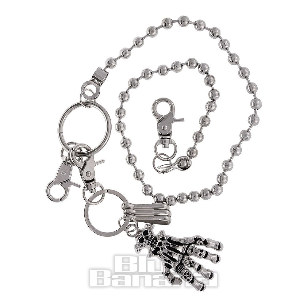Claw Steel 70cm Silver Wallet Chain | Skeleton Punk Goth