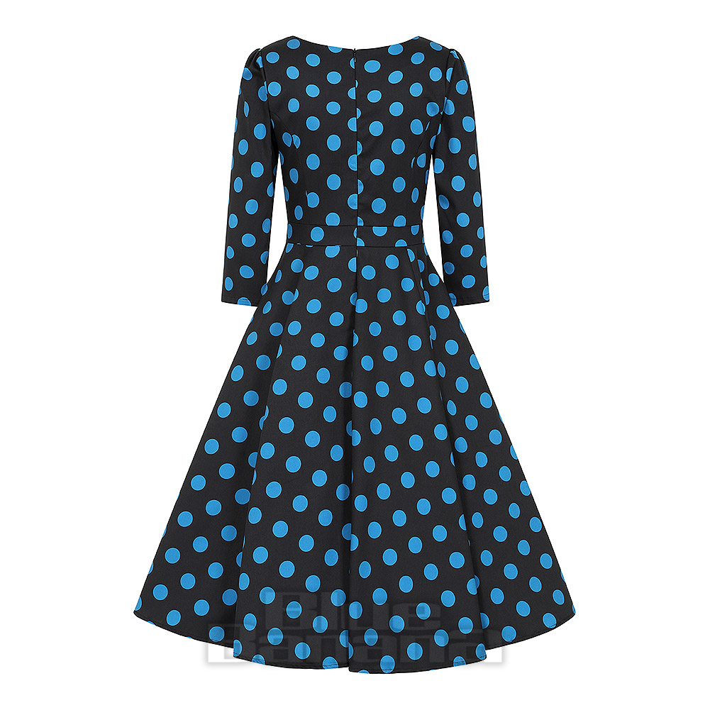 H&R Lilah Blue Polka Dot Dress | 50s Dresses | Blue Banana UK H&R Lilah Blue Polka Dot Dress | 50s Dresses | Blue Banana UK