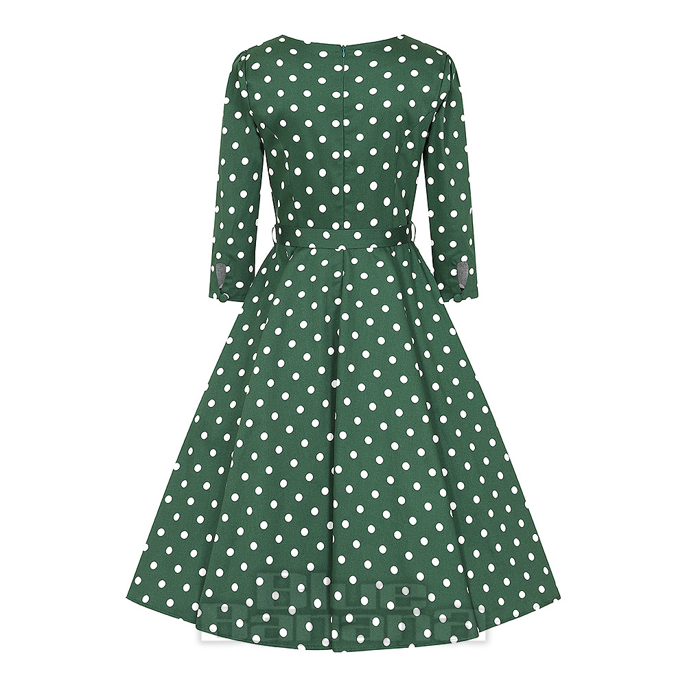 slim fit dress slacks 60s Lime Green Polka Dot Day Dress – Better Dresses Vintage main image 0