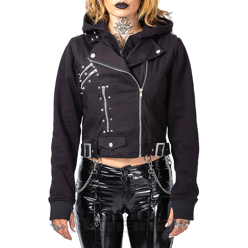 Heartless Black Evilyn Jacket Cropped Jacket Blue Banana UK