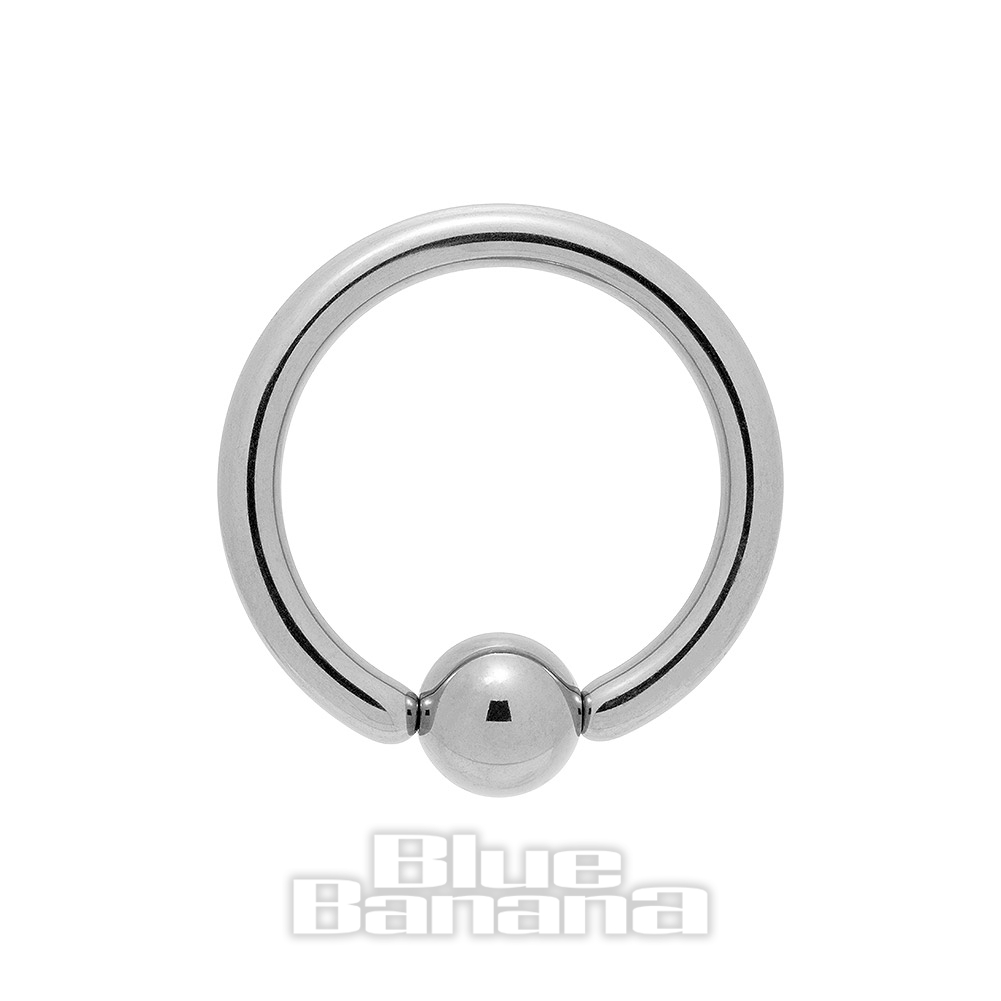 Blue Banana Polished Titanium 2.4mm Silver BCR, Body Jewellery UK