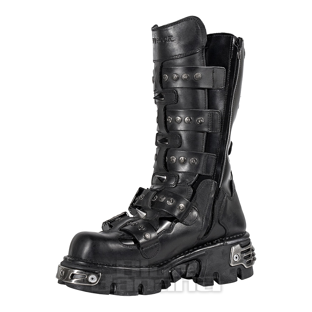 New Rock M.134-S1 Reactor Black Boots, Gothic Footwear UK