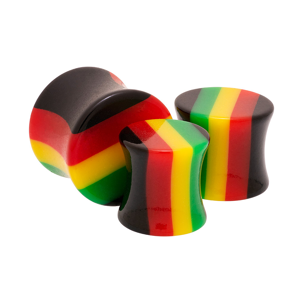 thumbnail image 2 of 1 Pair Acrylic Colored Foil Ear Plugs / Stretchers - Double Flared Body Jewelry For Ear Lobes 2 of 10