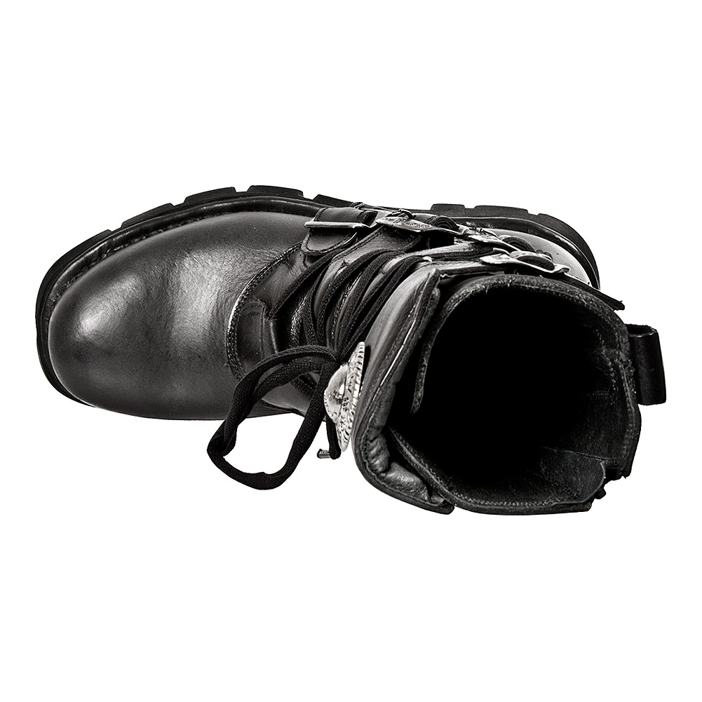 New Rock M.1473-S1 Black Boots, Alternative Leather Footwear UK