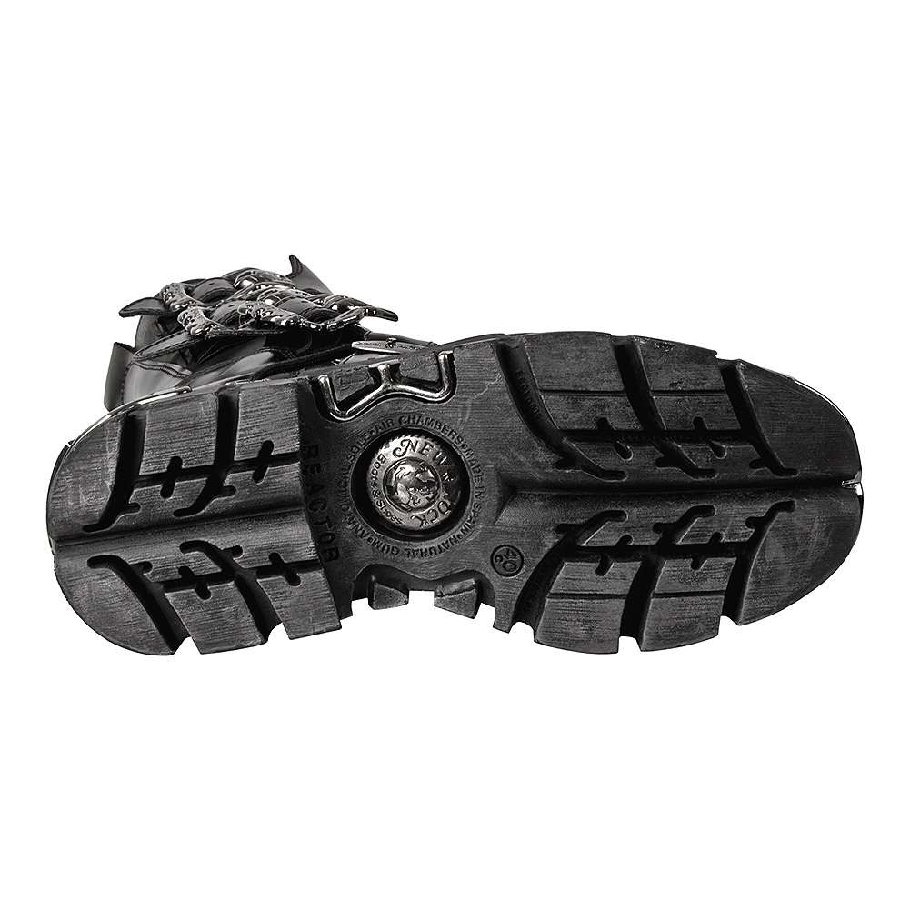 New Rock M.391-S1 Reactor Black Boots, Unisex Goth Shoes