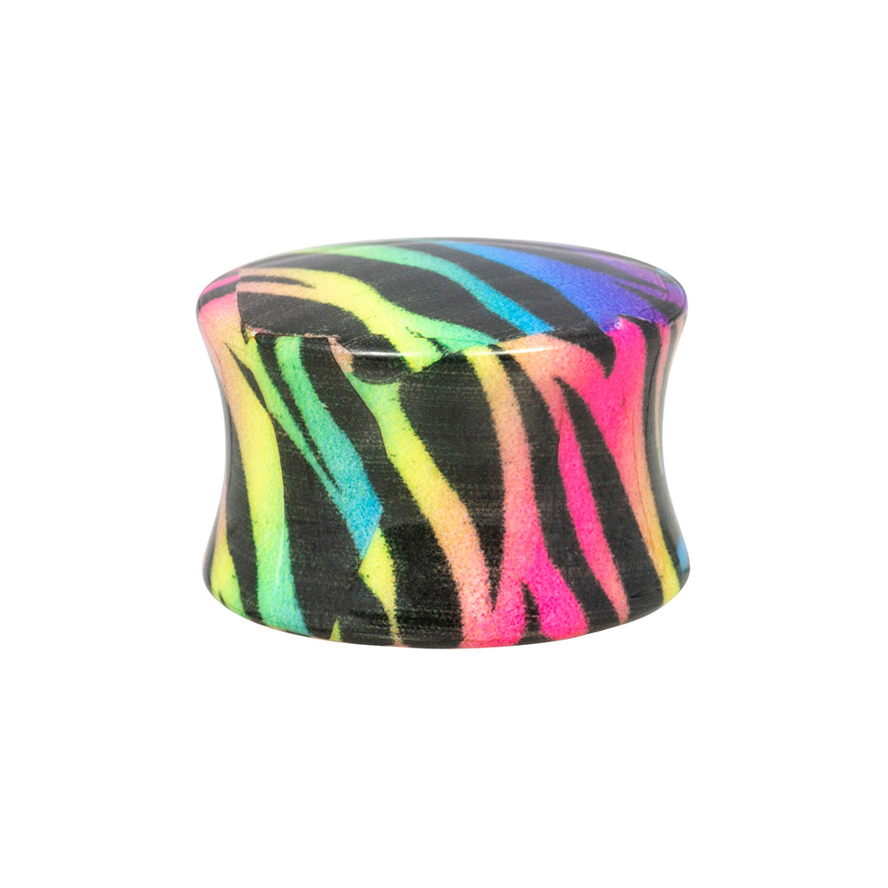 1 Pair Acrylic Colored Foil Ear Plugs / Stretchers - Double Flared Body Jewelry For Ear Lobes