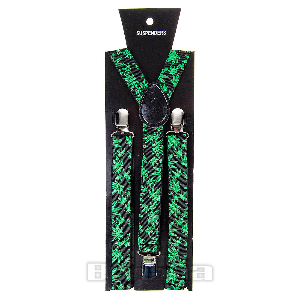 Blue Banana Canny Leaves Braces, Novelty Clip On Men's Braces UK