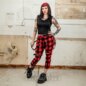 Banned Nocturne Buckle Trousers (Black/Red) | Alternative Fashion, Goth Clothing