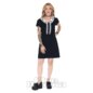 Jawbreaker Embroidered Collar Mini Dress (Black/White) | Alternative Fashion, Goth Clothing