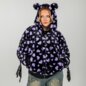 Banned Nanami Kawaii Hearts Hoodie (Black/Purple) | Blue Banana