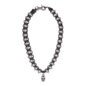 Collar con cordón y calavera de plátano azul (negro) | Accesorios alternativos