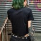 The Offspring Skull Check Crop T-Shirt (Black) | Cropped Band Tees