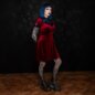 Hell Bunny Mourning Dress (Burgundy) | Blue Banana