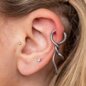 Piercing de oreja colgante con forma de serpiente de acero quirúrgico Blue Banana (plateado) | Joyería para piercings