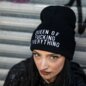 Queen Of Everything Beanie Hat, Black Gothic Headwear | Blue Banana UK