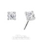 Blue Banana 14 Karat Weißgold Zirkonia 2 mm Gewindeloses Oberteil (Weißgold) | Blue Banana Piercing