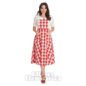 Banned Rowboat Check Midi Kleid (Rot)