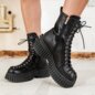 Bleeding Heart 15-Eye Boots (Black) | Alternative Footwear