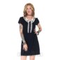 Jawbreaker Embroidered Collar Mini Dress (Black/White) | Alternative Fashion, Goth Clothing