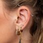 Barra industriale in acciaio chirurgico Blue Banana con cristalli (argento) | Gioielli per piercing
