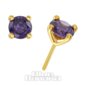 Blue Banana 14 Karat Gold 4 Mm Großer Zirkonia Fadenloses Oberteil (Amethyst)| Body Piercing Jewellery