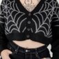 Banned Web Of Night Cardigan (Black/Grey) | Alternative Knits | Autumn Fashion